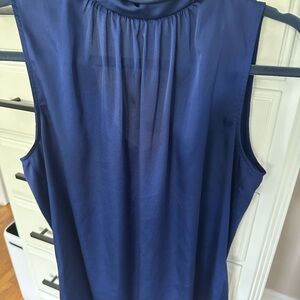 White House Black Market Navy Sleeveless Blouse